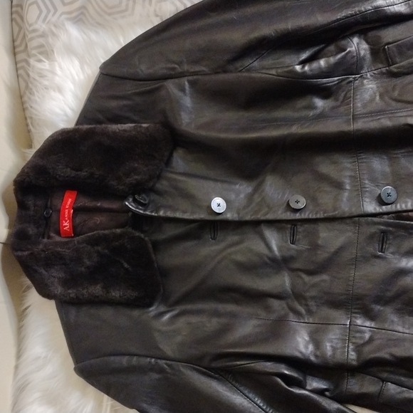 Anne Kline genuine lambskin trench coat. SzL-XL - Picture 3 of 17